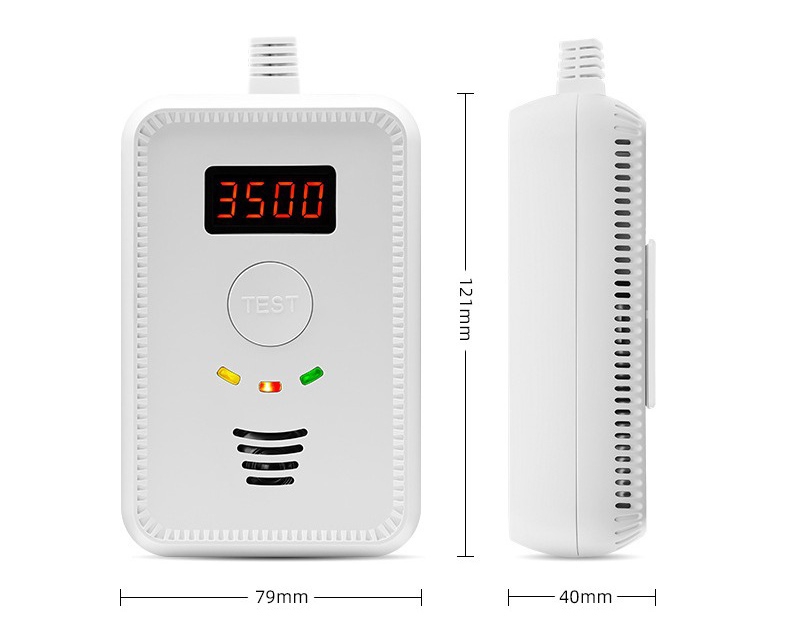 Combined Carbon Monoxide (CO) and natural gas alarm dimension