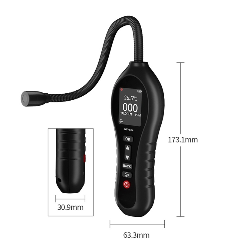 Halogen refrigerant leak detector dimension