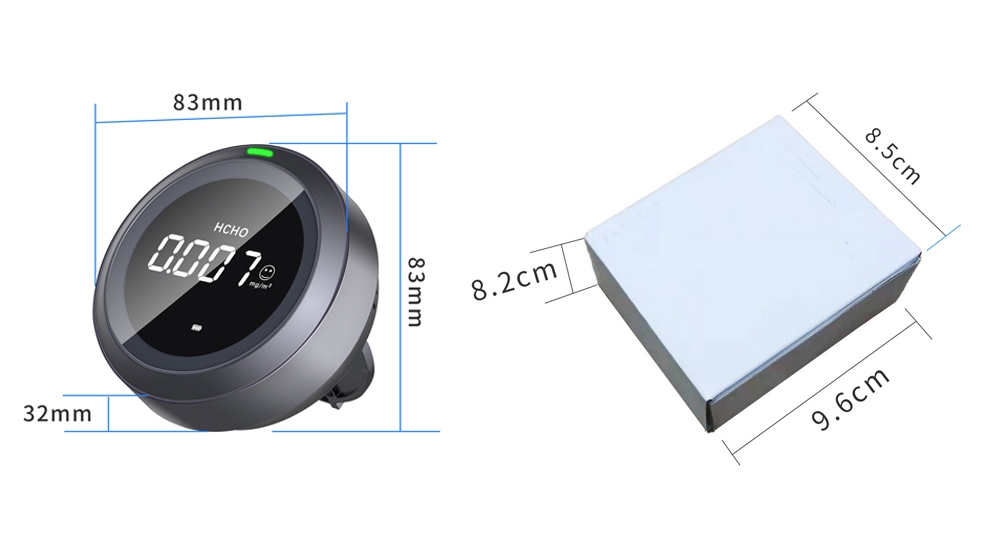 HCHO gas monitor dimension