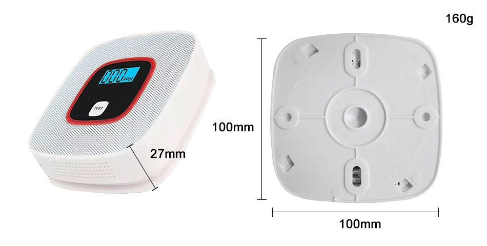 CO gas alarm dimension