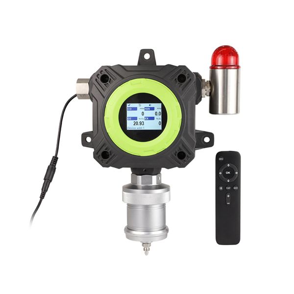 Industrial fixed gas detector with infrared remote control