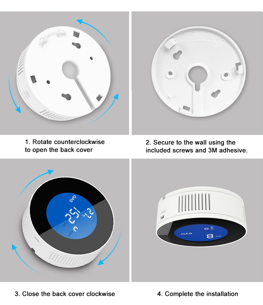 Natural gas leak detector installation step