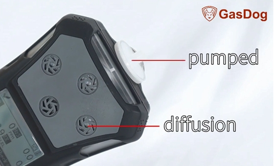 Pump and diffusion 4 in 1 gas detector