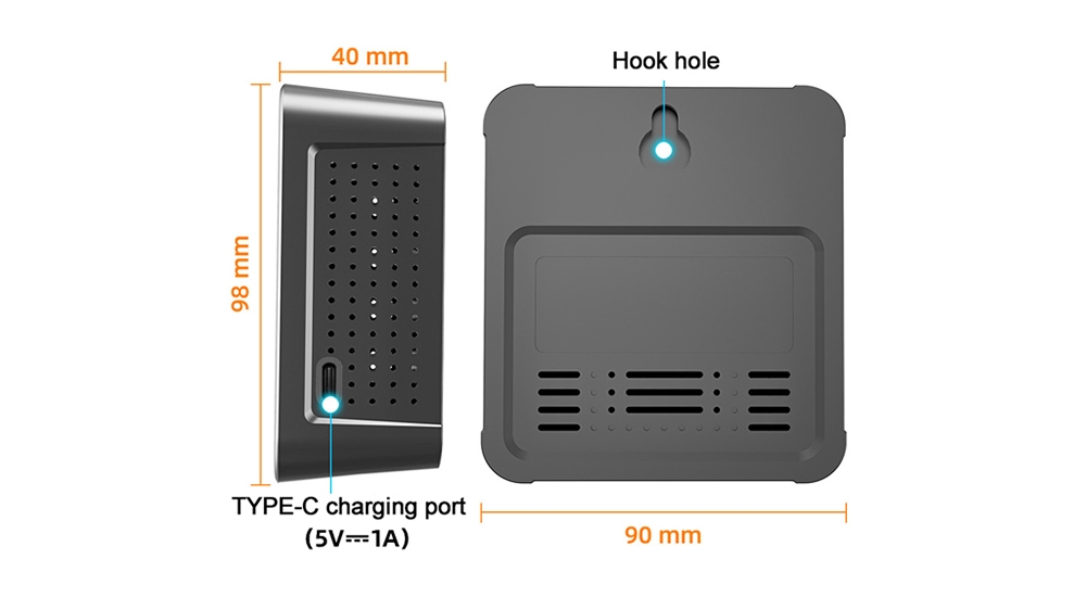 Smart Carbon Monoxide (CO) monitor dimension